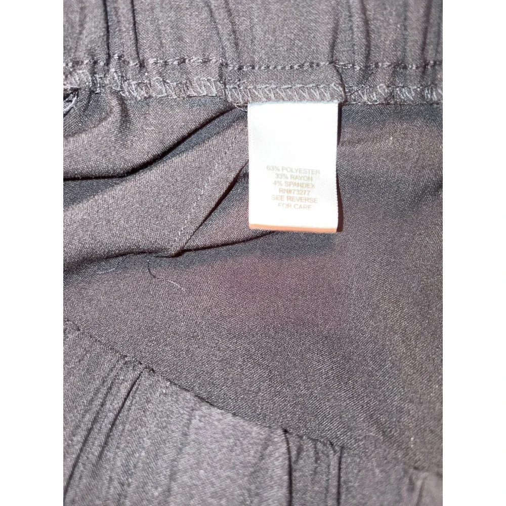Croft & Barrow Womens Plus 16W Short Black Elastic Waist Side Pocket Pants
